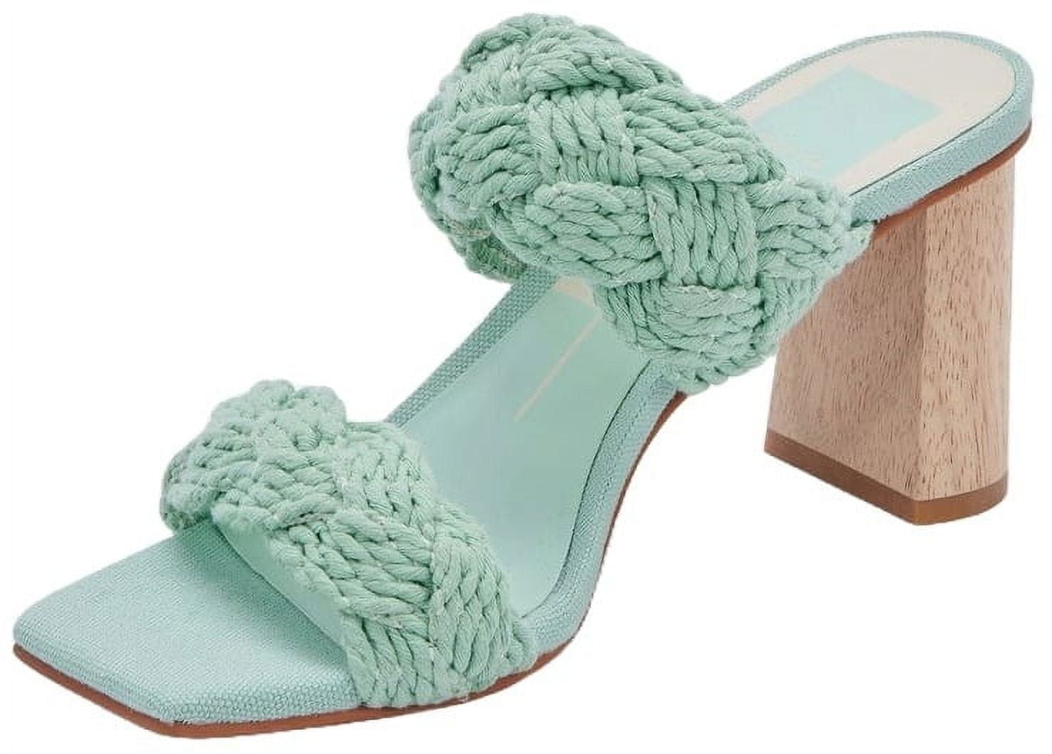 Dolce Vita Play Mint Rope Slip On Squared Open Toe Block Heeled Dress  Sandals (Mint Rope, 11) - Walmart.com