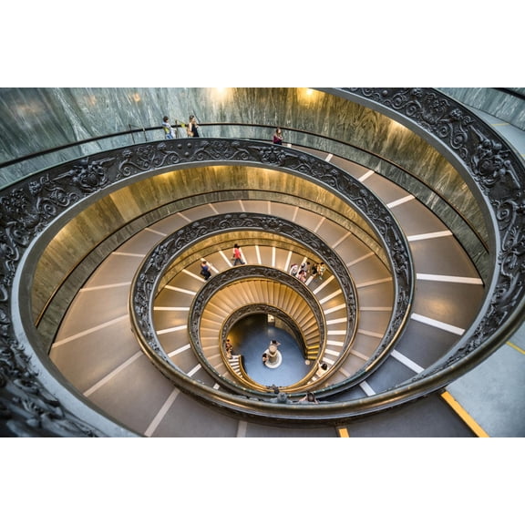 Art.com Dolce Vita Rome Collection - Spiral Staircase Photographic Print by Philippe Hugonnard, 36" x 24"