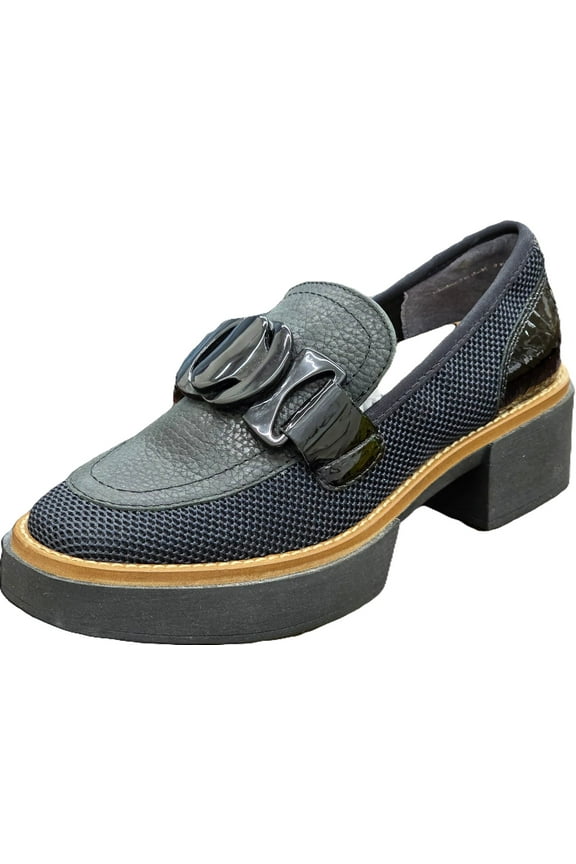 Sandey Black Fashion Slip On Chunky Block Heel Dress Loafers Shoes (Black, 10)