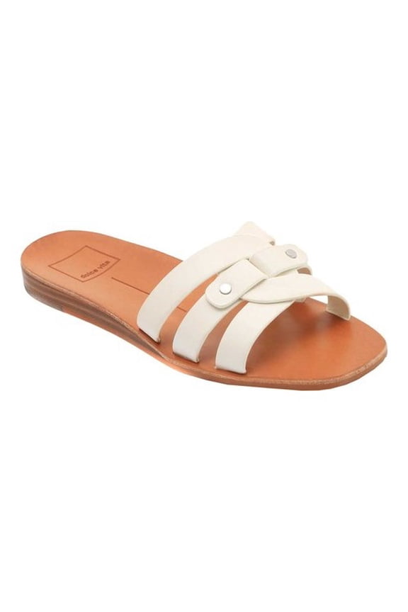 Women's CAIT Slide Sandal off white leather 9.5 M US