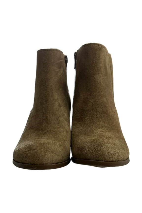 Women's Collyn's Faux Suede 2.5" Heel Short Bootie (Stone, 7.5)