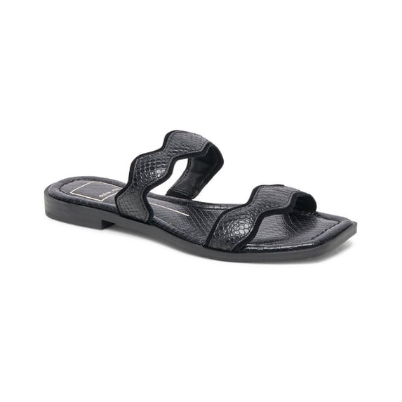 Dolce Vita Women's Ilva Low Sandal, Onyx Embossed Leather, 7