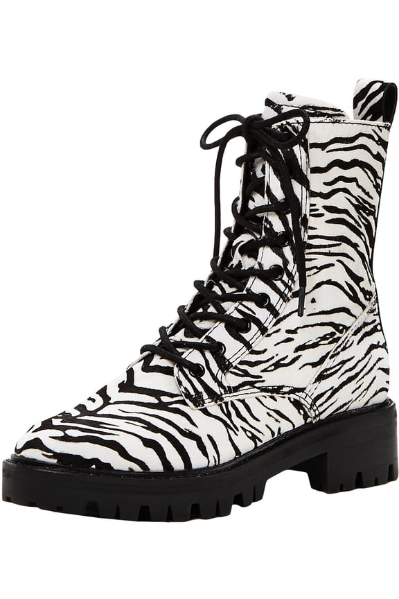 Womens Gregor Calf Hair Mid Calf Lace-Up Boot B/W 8.5 Medium (B,M)