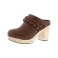 thumbnail image 1 of Dolce Vita Womens Hila Leather Slip On Clogs Brown 7 Medium (B,M), 1 of 3