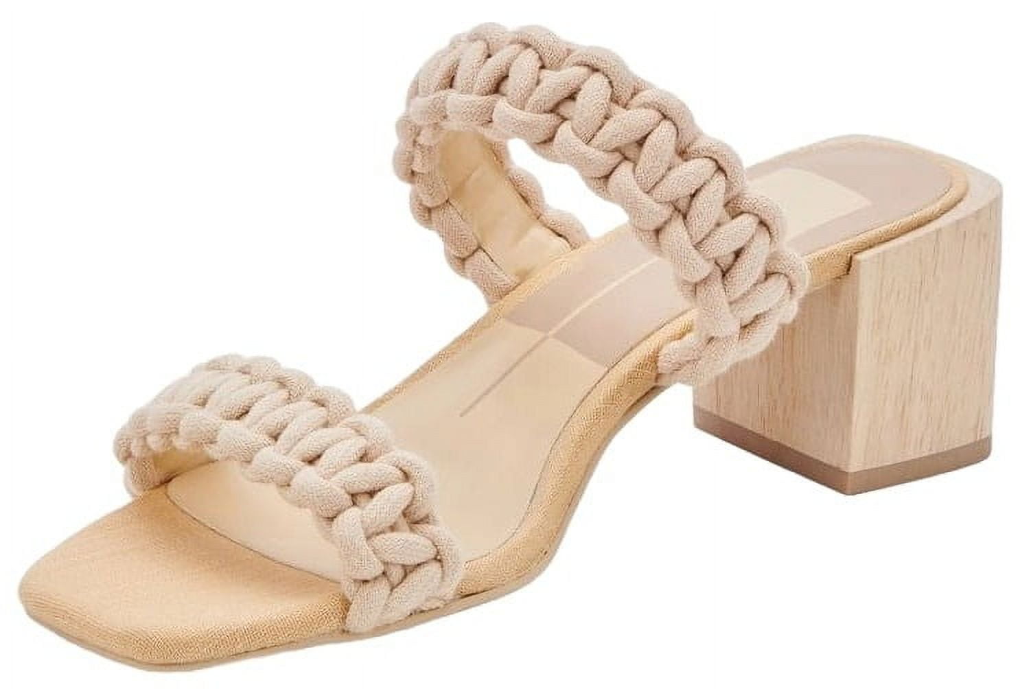 Dolce Vita Zeno Vanilla Rope Slip On Braided Straps Squared Toe Heeled ...