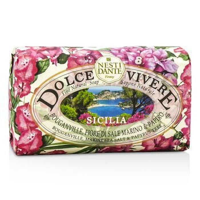 Dolce Vivere Fine Natural Soap - Sicilia - Bouganville Marine Sea Salt & Papyrus Tree 8.8oz