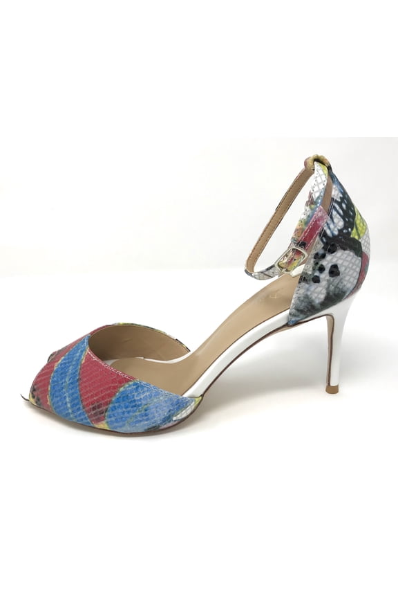 Gianna Multicolor Leather Peep Toe Pumps (10, numeric_10)