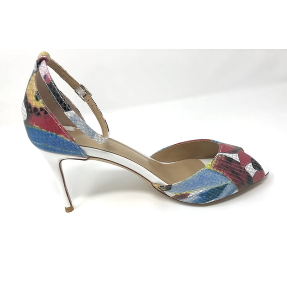 Dolce Zuriel Gianna Multicolor Leather Peep Toe Pumps (8, numeric_8)