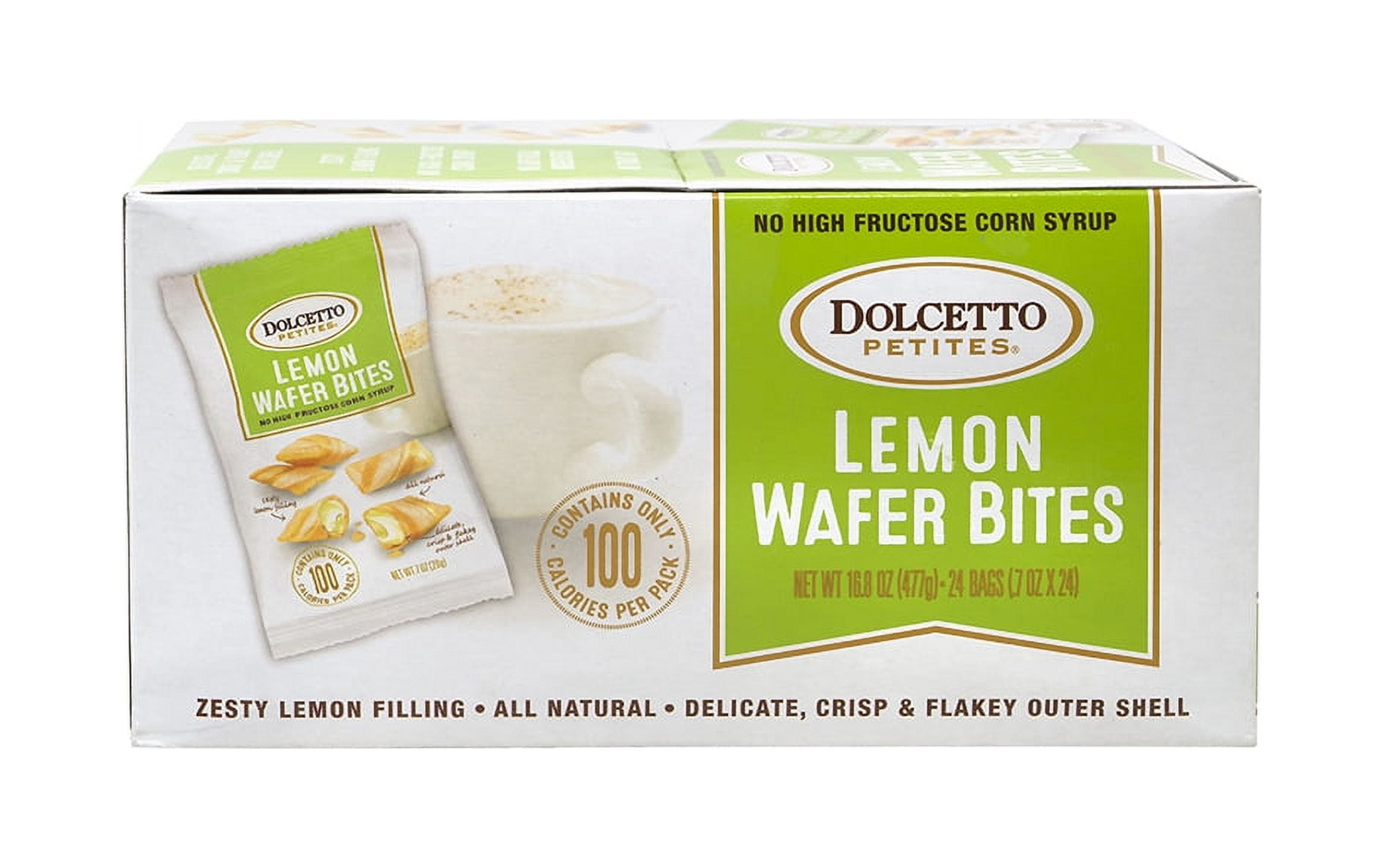 DOLCETTO Petites 100 Calorie Wafer Bites Lemon, 0.7 oz, 24 Count