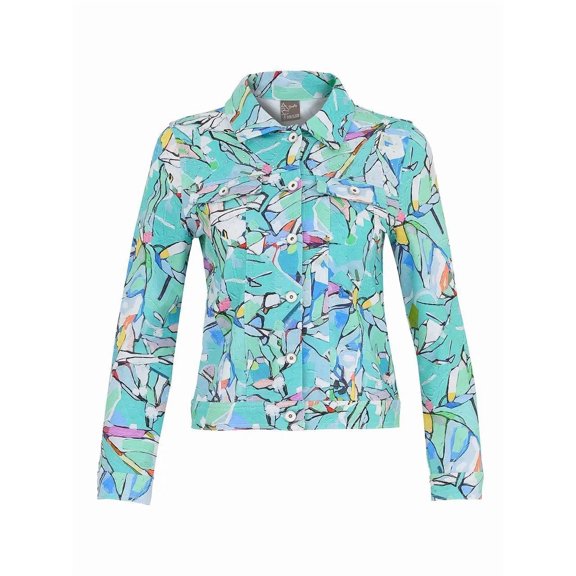 Dolcezza By Wild Curves: Half Moon Morning Soft Denim Jacket (25621).Size:XL (US 14-16)