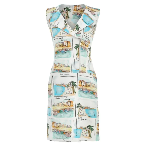 Dolcezza By Wild Curves: La Sable Et La Mer Zip Dress.Size:XS (US 2-4)