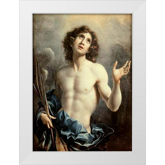 Dolci, Carlo 14x18 White Modern Wood Framed Museum Art Print Titled - Saint Sebastian