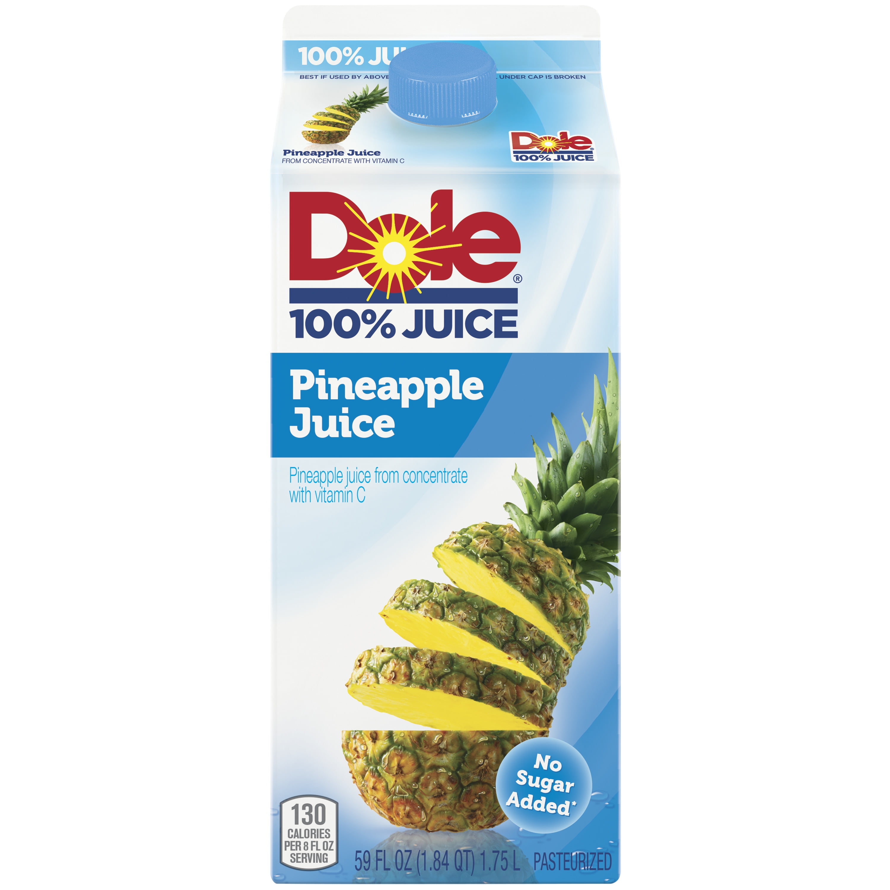 Dole 100% Pineapple Juice, 59 Fl Oz Carton