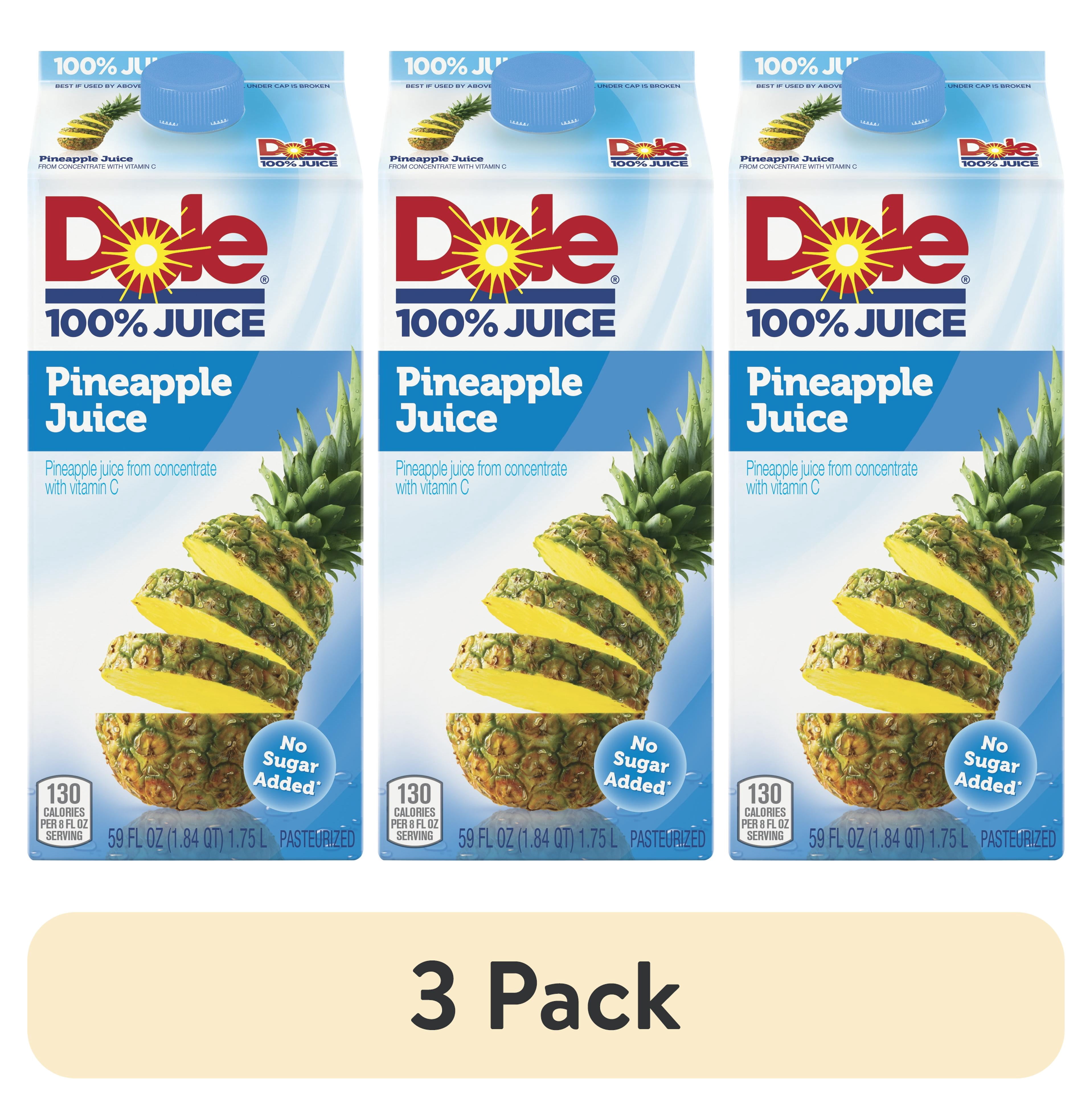 (3 pack) Dole 100% Pineapple Juice, 59 Fl Oz Carton - Walmart.com
