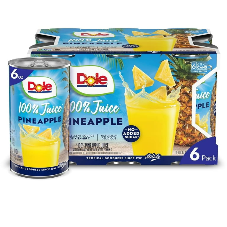 Dole 100% All Natural Pineapple Juice Cans, fl oz Rich in