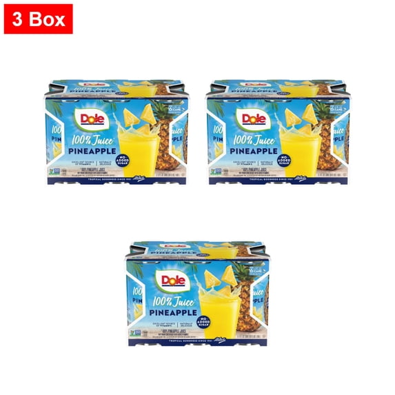 Dole 100% Pineapple Juice with Vitamin C Cans 6 CT / 6 fl oz - 3 Box