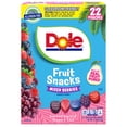 thumbnail image 1 of Dole Fruit Snacks, Mixed Berries Flavored, Big 9 Allergen Free, Dye Free, Gluten Free, Gelatin Free, Lunch Snacks 22 Count, 1 of 8