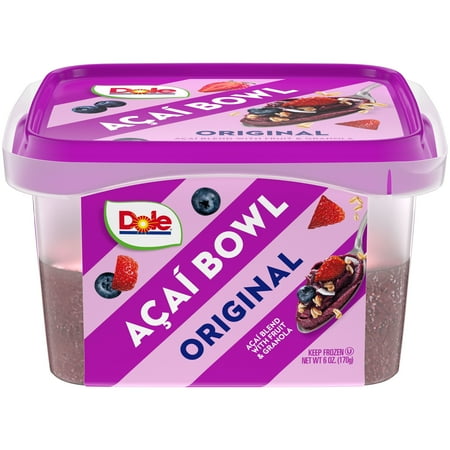 Dole Acai Bowls Frozen Original Acai Blend with Fruit and Granola, 6 oz Bowl
