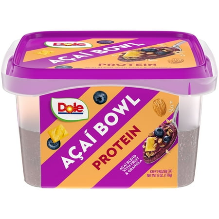 Dole Acai Bowls Frozen Protein Acai Blend with Fruit and Granola, 6 oz