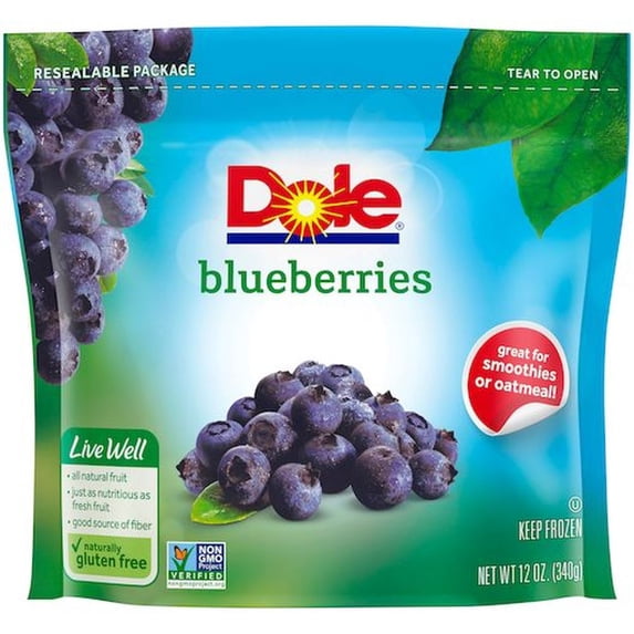 Dole All Natural Blueberries, 12 Ounce -- 8 per case.