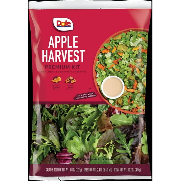 Dole Apple Harvest Premium Salad Kit, 10.2oz Bag, Fresh