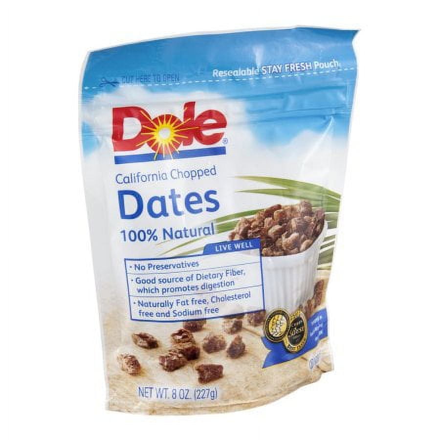Dole California Chopped Dates 8 oz (Pack of 4)