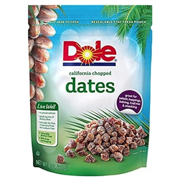 Dole California Chopped Dates 8 oz (Pack of 96)
