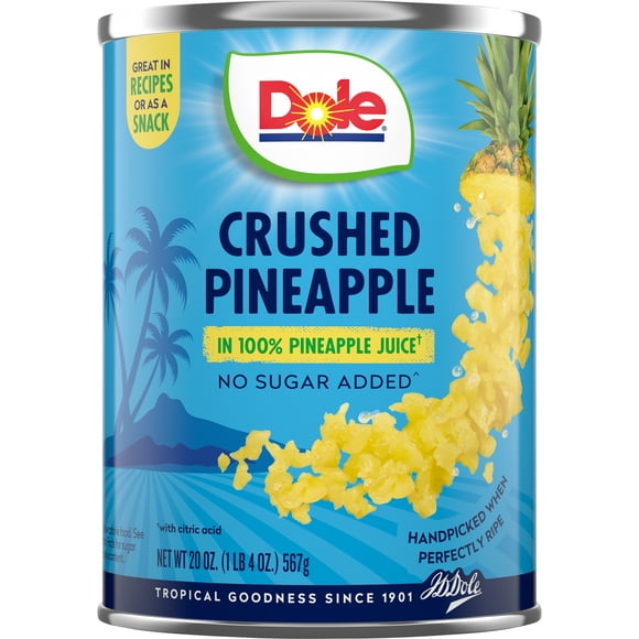 Dole Crushed Pineapple in 100% Pineapple Juice, 20 oz Can