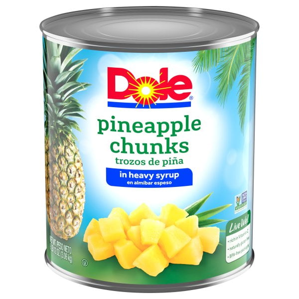 Dole Canned Fruit Chunks In Heavy Syrup Pineapple 108 Oz Can
