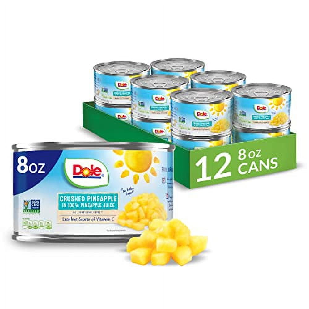 Dole Canned Fruit, Crushed Pineapple in 100 Pineapple Juice, Gluten