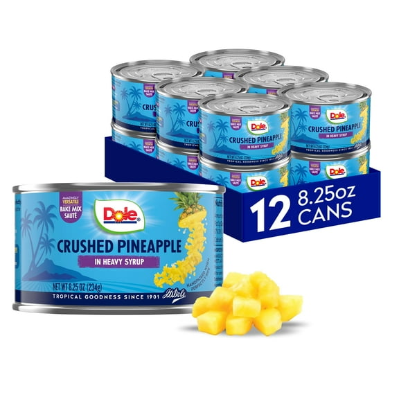 Dole Canned Pineapple 8.25 Pack of, KKS1Crushed in Heavy Syrup, 99 Ounce, (Pack of 12)