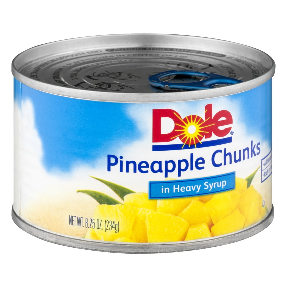 Dole Canned Pineapple Chunks in Heavy Syrup, 8.25 oz Can - Walmart.com