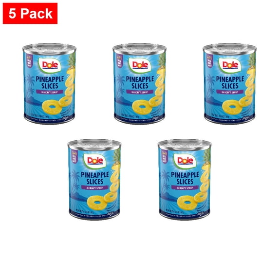 Dole Canned Pineapple Slices Fruit In Heavy Syrup 20 oz - 5 Pack