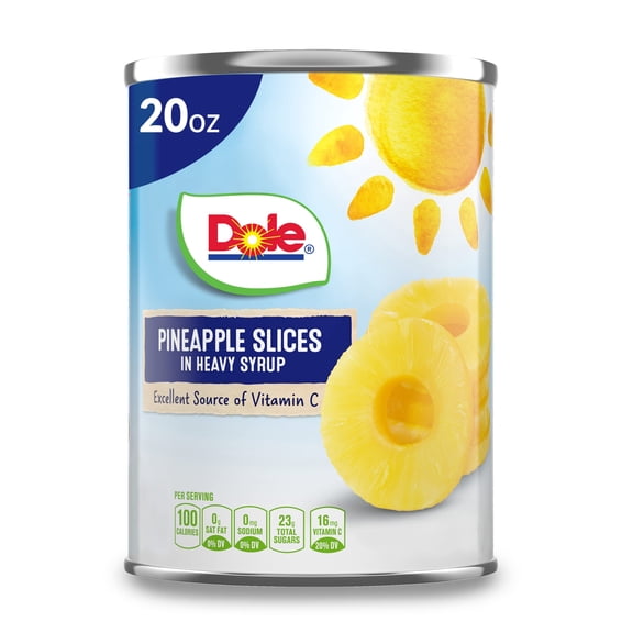 Dole Canned Pineapple Slices In Heavy Syrup, 20 Oz