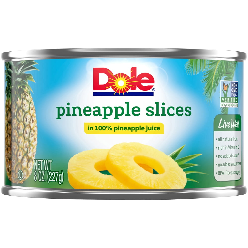 Dole Canned Pineapple Slices in 100 Pineapple Juice, 8 oz