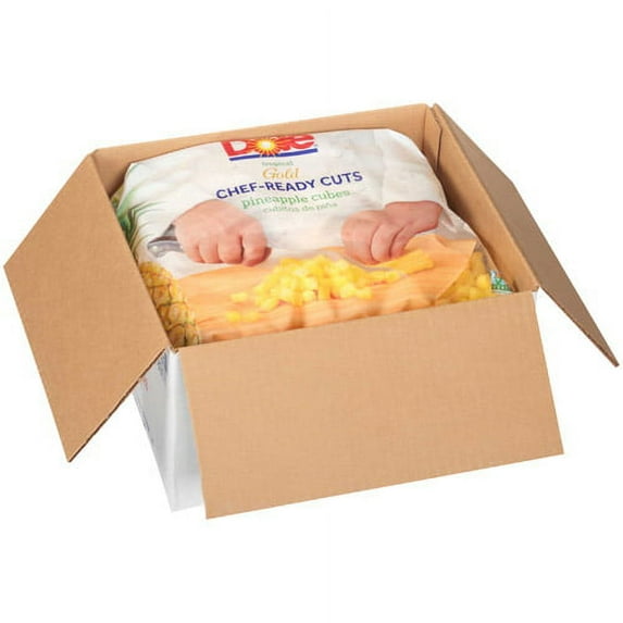 Dole Chef-Ready Cuts individual Quick Frozen Cubed Pineapple, 5 lb - Case of 2