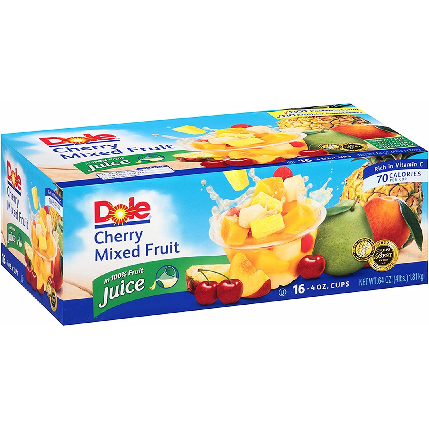 Dole Cherry Mixed Fruit Cups, 16 KKS1&nbsp;pk./4 oz. (pack of 2)