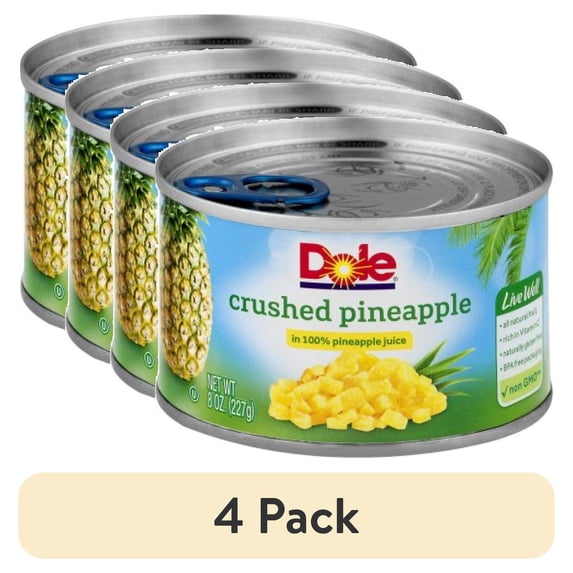 (4 pack) Dole Crushed Pineapple 8 oz (Pack of 3)
