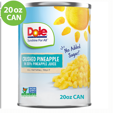 Dole Crushed Pineapple in 100% Pineapple Juice, 20 oz Can