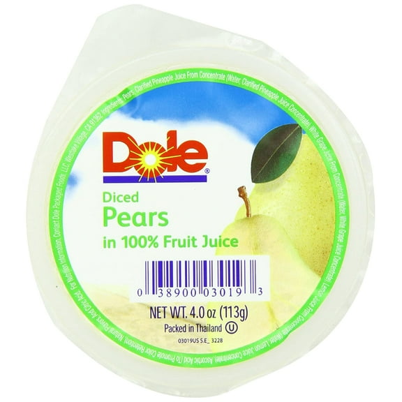 Dole Diced Pears, 4-Ounce Cups (Pack of 36)