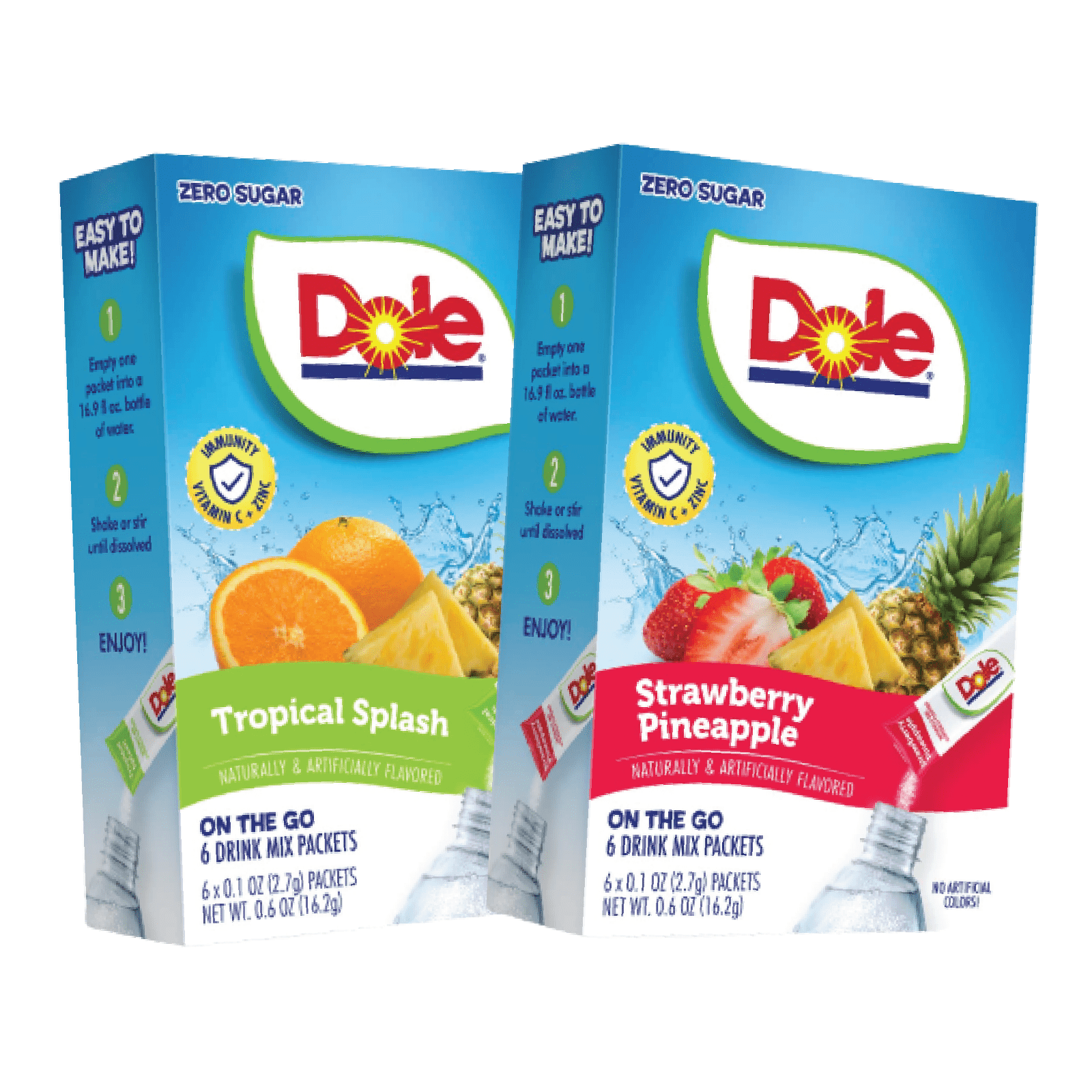 Dole Flavor Tropical Splash Drink Mix 6 Singles Each .6oz 12