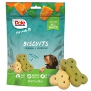 Dole Freshly Fetched Dog Biscuit Treats, Spinach & Pumpkin Flavors, No Wheat, Corn or Soy, 7oz