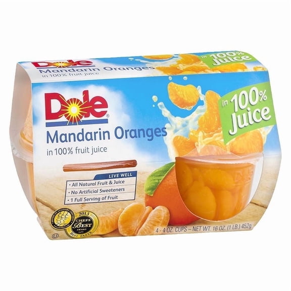 Dole Fruit Bowl Mandarin Oranges 16 OZ Pack of 2