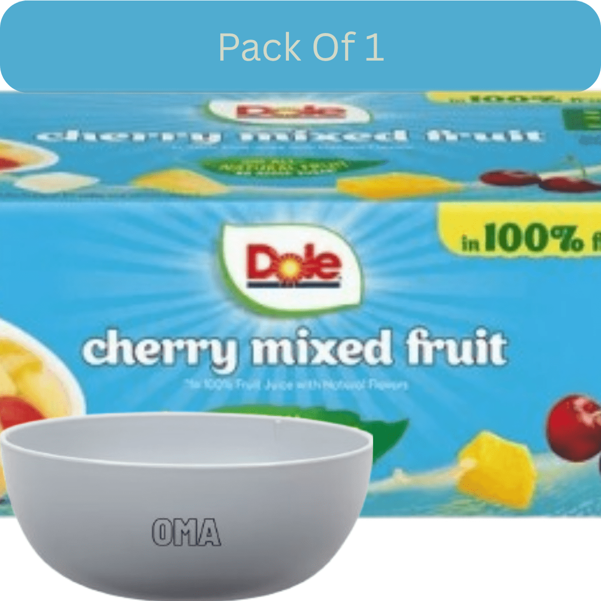 Dole Fruit Bowls Cherry Mixed Fruit in 100% Juice, 4 oz., 20 pk. With White Bowl By OMA