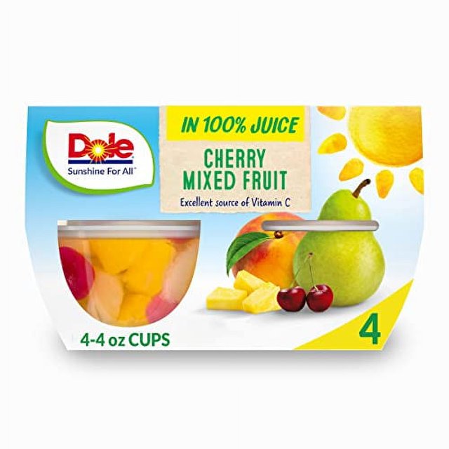Dole Fruit Bowls Cherry Mixed Fruit in 100 Juice, Back To School