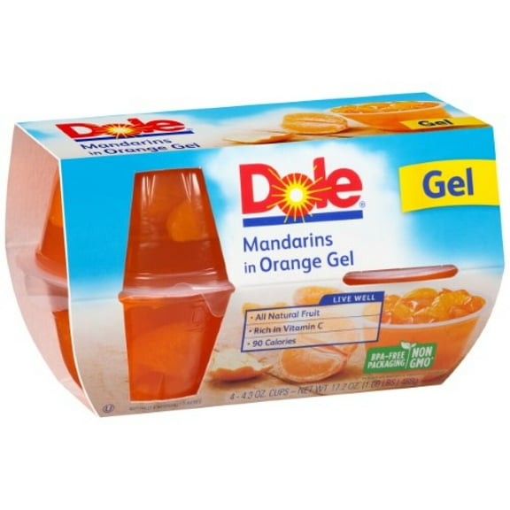 Dole Fruit Bowls Mandarins in Orange Gel (Pack of 8)