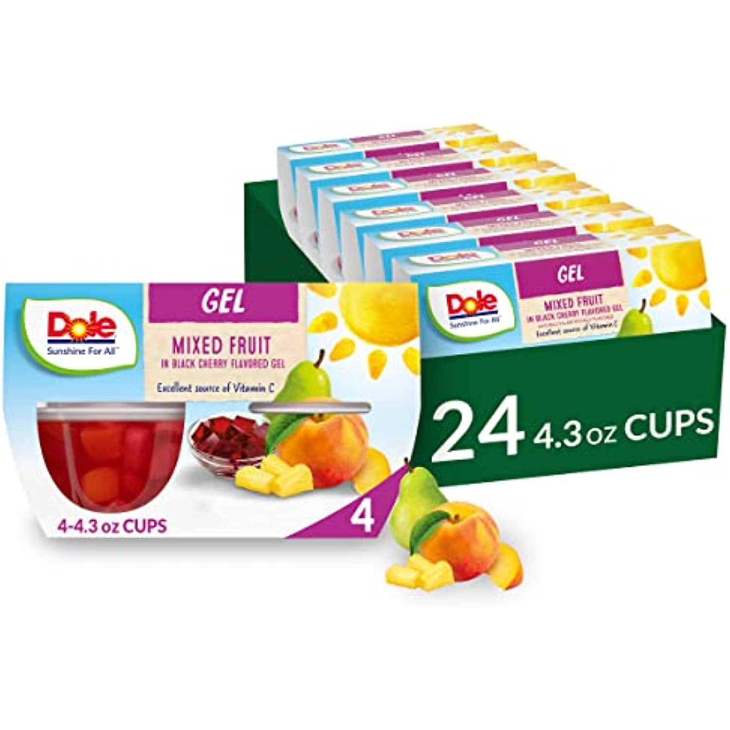 Dole Fruit Bowls Mixed Fruit In Black Cherry Gel, Gluten Free Healthy