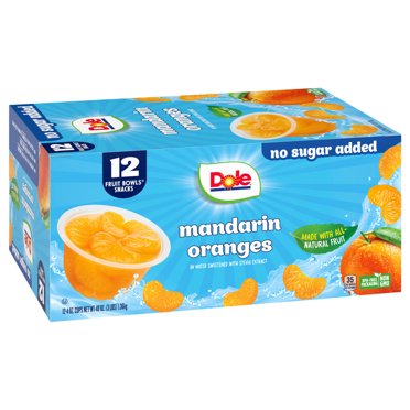 (12 Pack) Del Monte Fruit Cup Snacks No Sugar Added Mandarin Orange, 4 ...