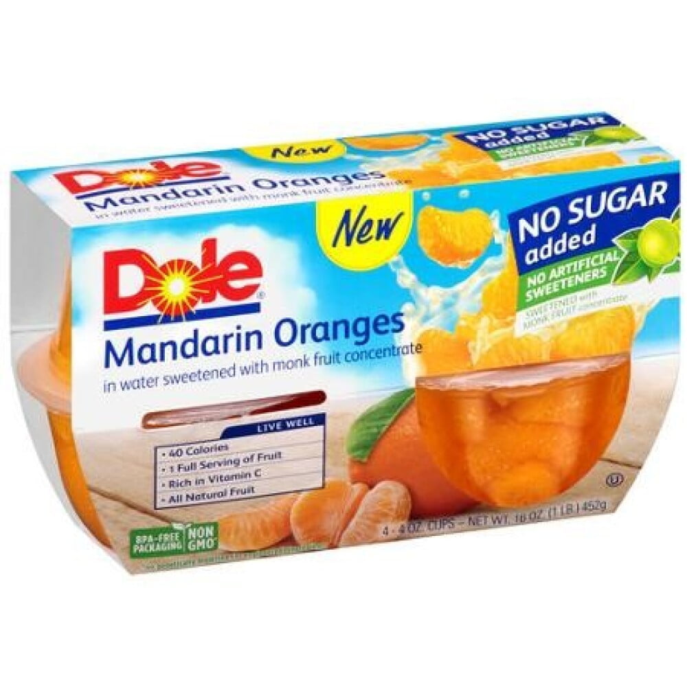 Dole Fruit Bowls No Sugar Added Mandarin Oranges (Pack of 8)