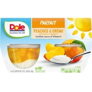Dole Fruit Bowls Peaches and Crème Parfait, 4.3 oz Cups (4 Pack)